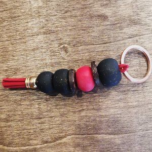 Handmade Red and Black Key chain